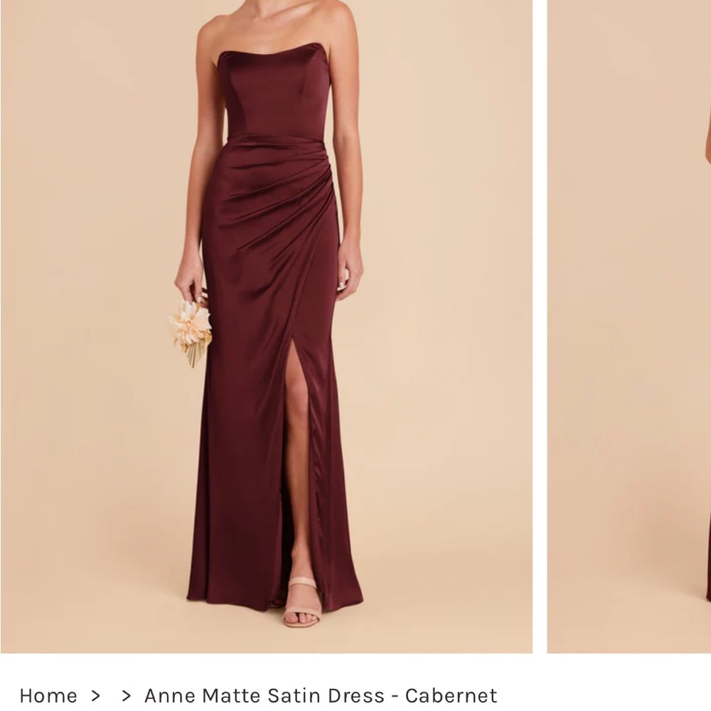 Birdy Grey Strapless Satin Dress - Deep Burgundy